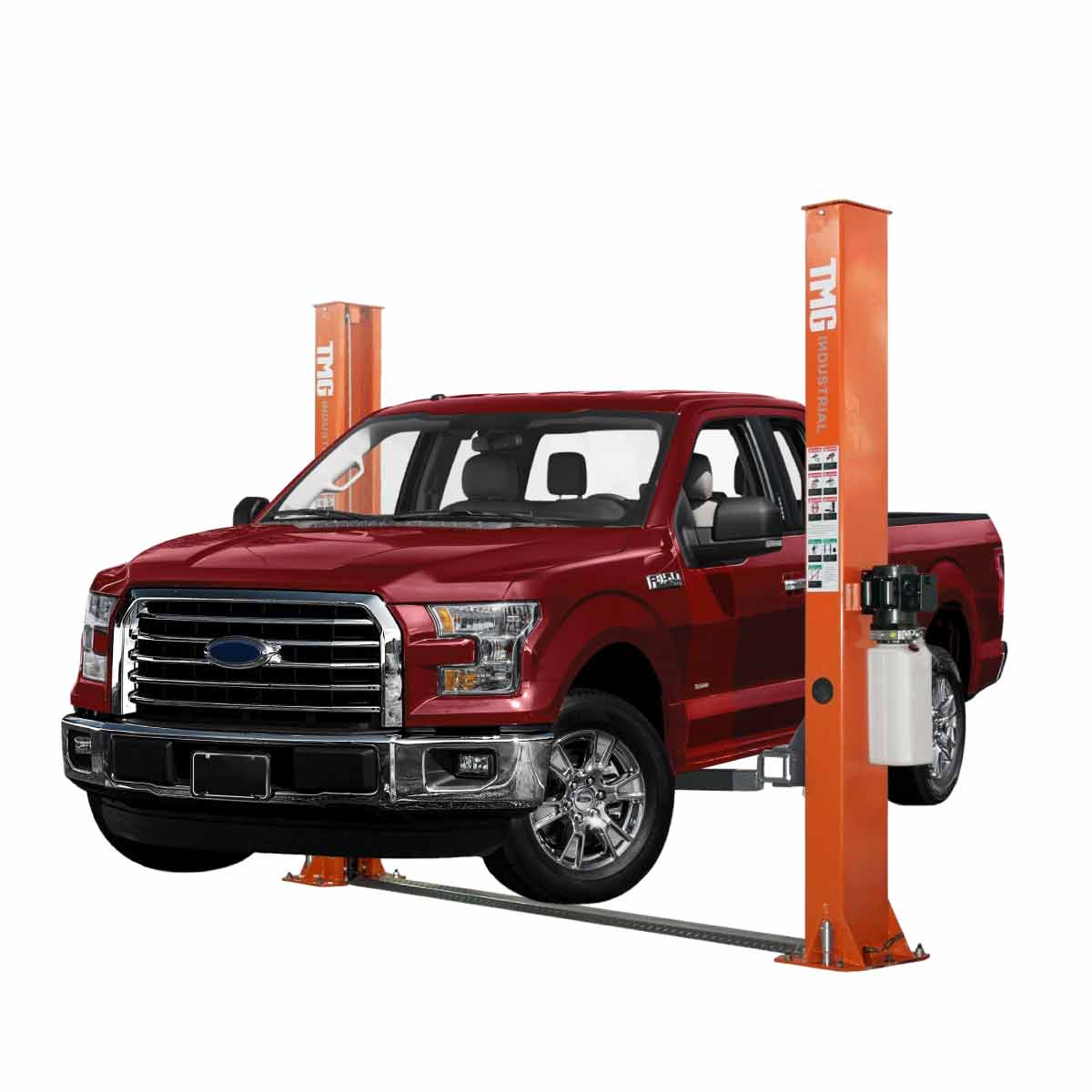 10,000-lb Two Post Floor Plate Auto Lift, Symmetric Arms, 77" Lift Height, Dual-Point Lock Release, TMG-TPL45 - Image 3