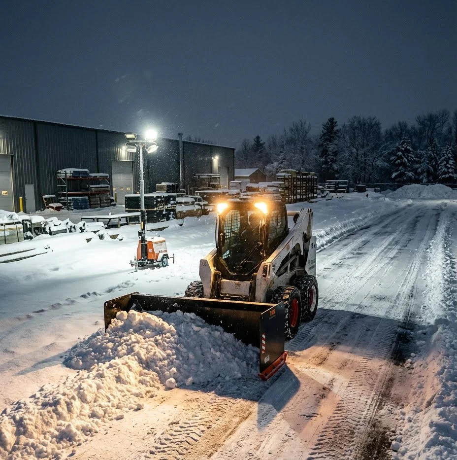 9' Skid Steer Snow Pusher w/Steel Cutting Edge, Pivoting Wear Shoes, Side Braces, 40-70 HP, TMG-SP09 - Image 4