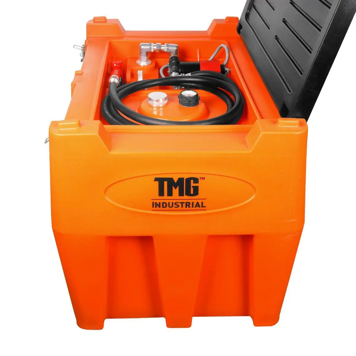116 Gallon Diesel Poly Fuel Tank, Ratchet Strap Recesses, 15 GPM Fuel Pump, Lockable Lid, Reinforced Single Wall Design, TMG-DFT116 - Image 4