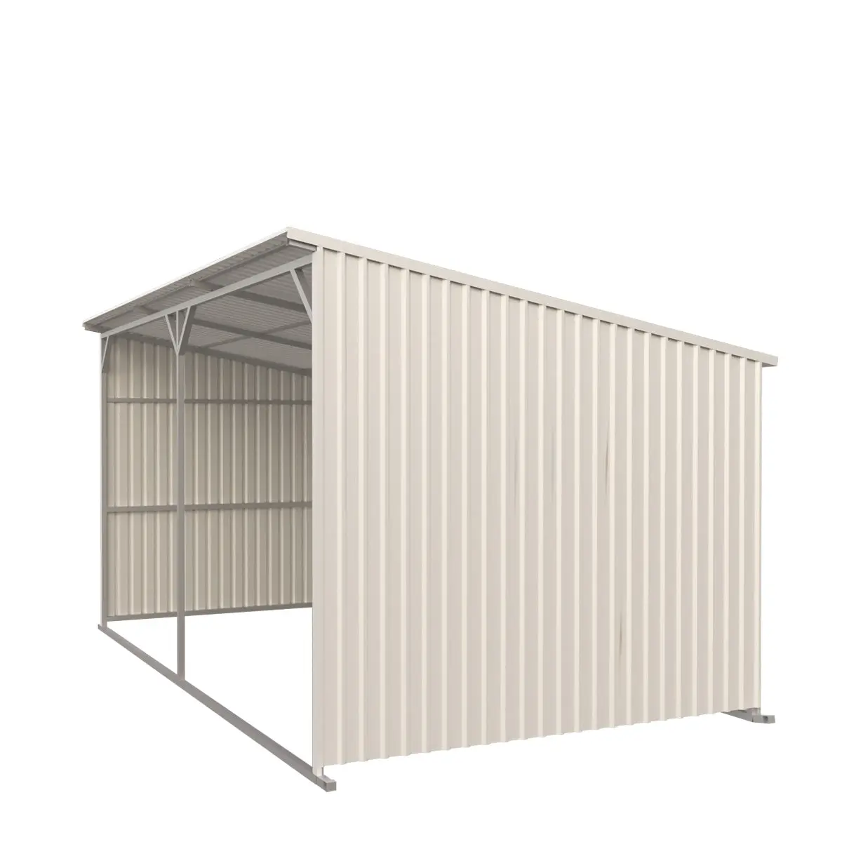 12' x 20' Galvanized Metal Livestock Shed, 240 Sq-Ft, 27 GA Corrugated Panels, Sliding Skid Mount, TMG-MS1220L - Image 4