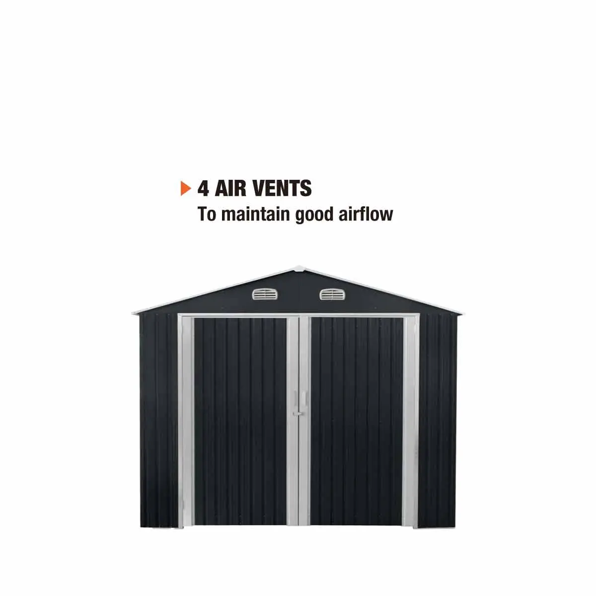 13' x 20' Metal Garage Shed with Double Front Doors, 7'9" Peak Height, Side Entry Door, 240 Sq-Ft Floor Space, TMG-MS1320A - Image 10