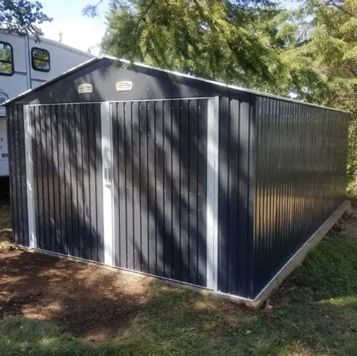13' x 20' Metal Garage Shed with Double Front Doors, 7'9" Peak Height, Side Entry Door, 240 Sq-Ft Floor Space, TMG-MS1320A - Image 11