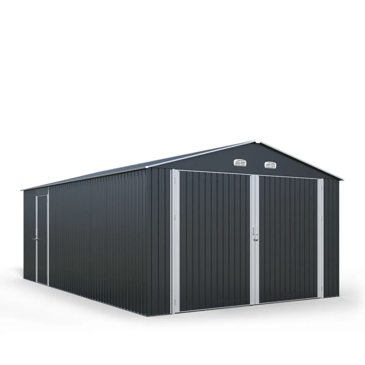 13' x 20' Metal Garage Shed with Double Front Doors, 7'9" Peak Height, Side Entry Door, 240 Sq-Ft Floor Space, TMG-MS1320A - Image 4