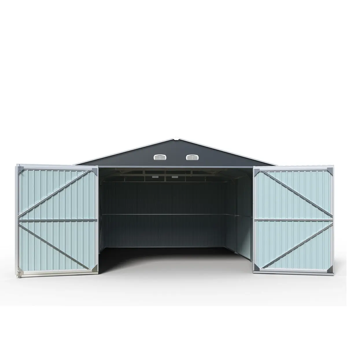13' x 20' Metal Garage Shed with Double Front Doors, 7'9" Peak Height, Side Entry Door, 240 Sq-Ft Floor Space, TMG-MS1320A - Image 5
