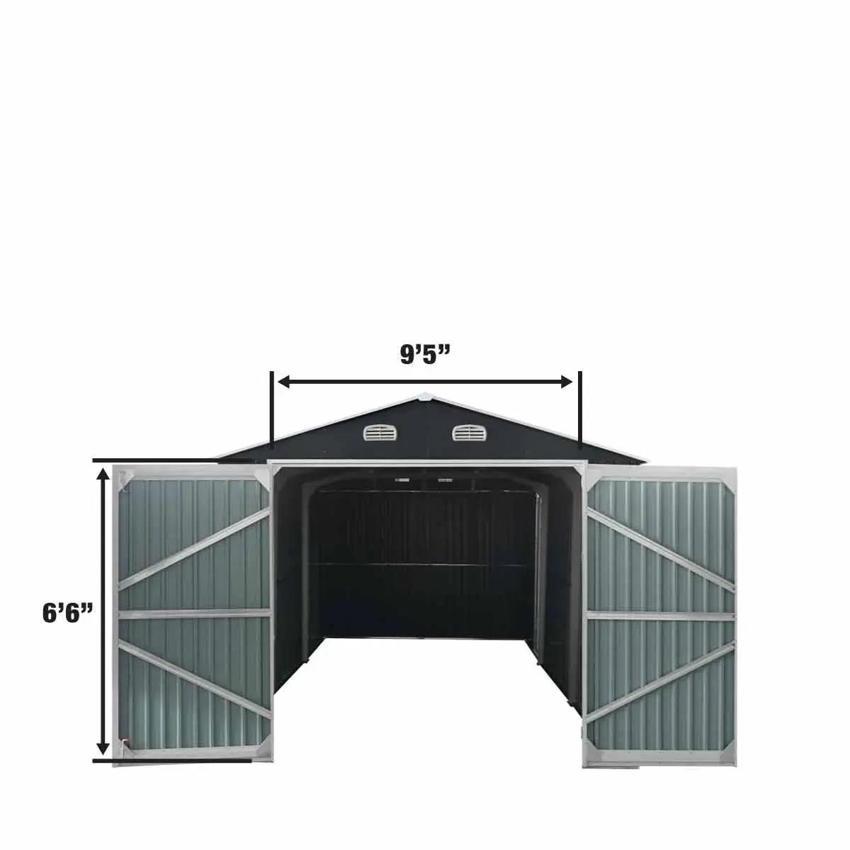 13' x 20' Metal Garage Shed with Double Front Doors, 7'9" Peak Height, Side Entry Door, 240 Sq-Ft Floor Space, TMG-MS1320A - Image 8