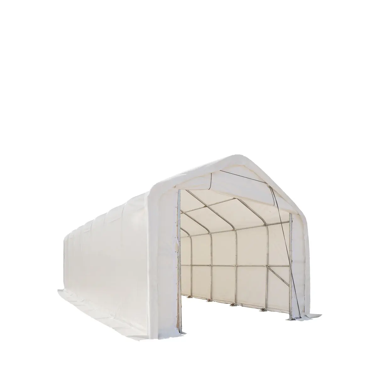 15' x 35' RV/Motorhome Storage Shelter, 17 oz PVC Fabric Cover, Front Roll-Up Door, Enclosed Rear Wall, 3-Layer Galvanized Steel Frame, 10' Straight Sidewalls, TMG-ST1535 - Image 3