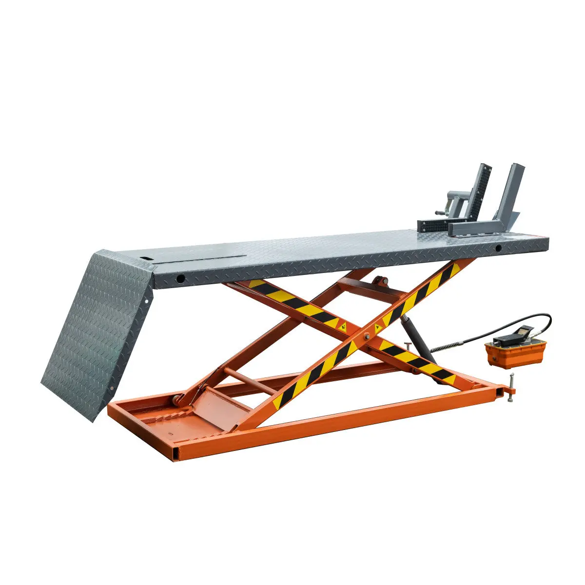 1500-lb Portable Motorcycle/ATV Scissor Lift, 48" Work Platform, Side Extensions, Front Vise Grip, TMG-1500PML - Image 3