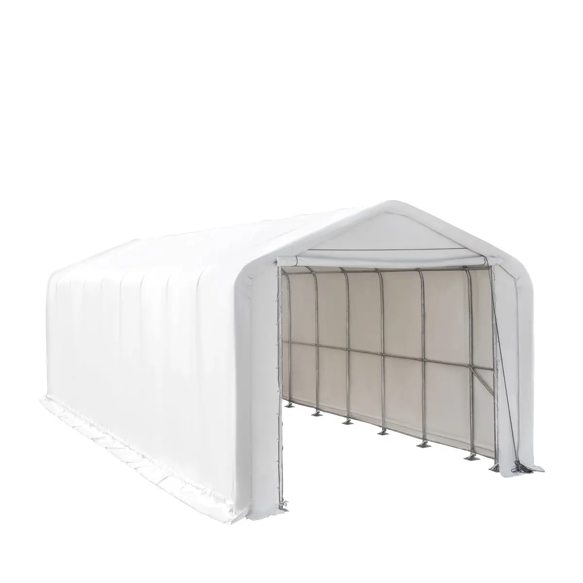 18' x 45' RV/Motorhome Storage Shelter, 17 oz PVC Fabric Cover, Front Roll-Up Door, Enclosed Rear Wall, 3-Layer Galvanized Steel Frame, 13' Straight Sidewalls, TMG-ST1845 - Image 3