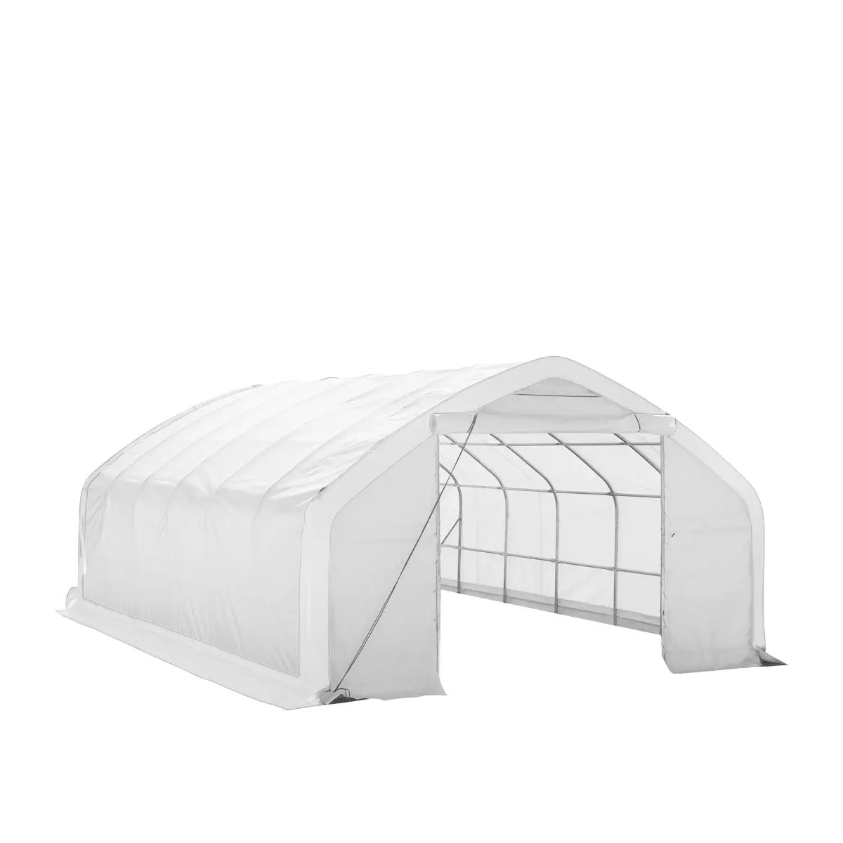 20' x 30' Straight Wall Peak Ceiling Storage Shelter with Heavy Duty 11 oz PE Cover & Drive Through Door, TMG-ST2031E - Image 9