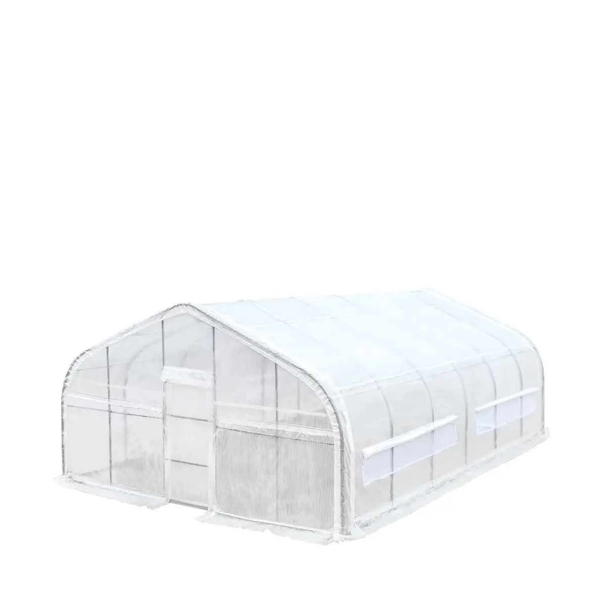 20' x 30' Tunnel Greenhouse Grow Tent w/12 Mil Ripstop Leno Mesh Cover, Cold Frame, Roll-up Windows, Peak Ceiling Roof, TMG-GH2030 - Image 11