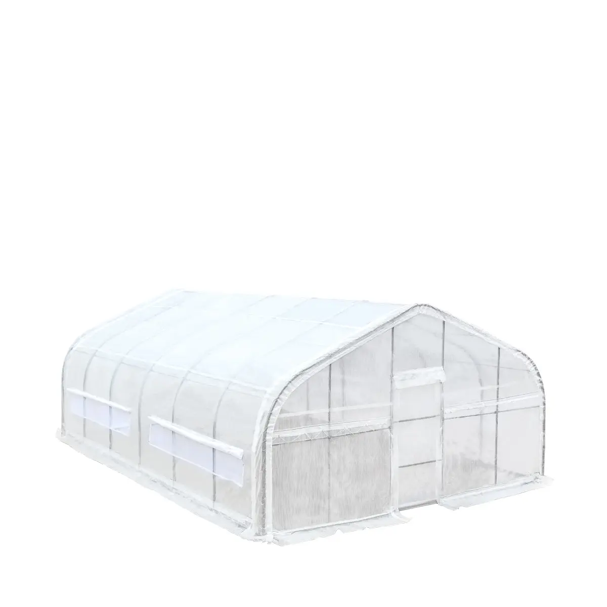 20' x 30' Tunnel Greenhouse Grow Tent w/12 Mil Ripstop Leno Mesh Cover, Cold Frame, Roll-up Windows, Peak Ceiling Roof, TMG-GH2030 - Image 12