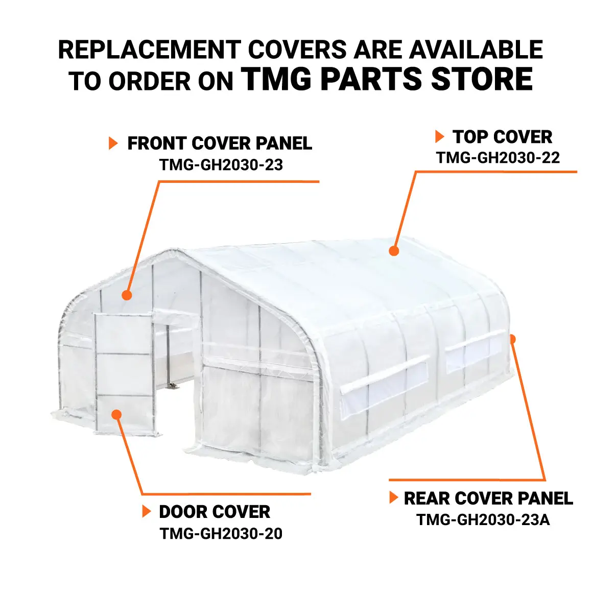 20' x 30' Tunnel Greenhouse Grow Tent w/12 Mil Ripstop Leno Mesh Cover, Cold Frame, Roll-up Windows, Peak Ceiling Roof, TMG-GH2030 - Image 3