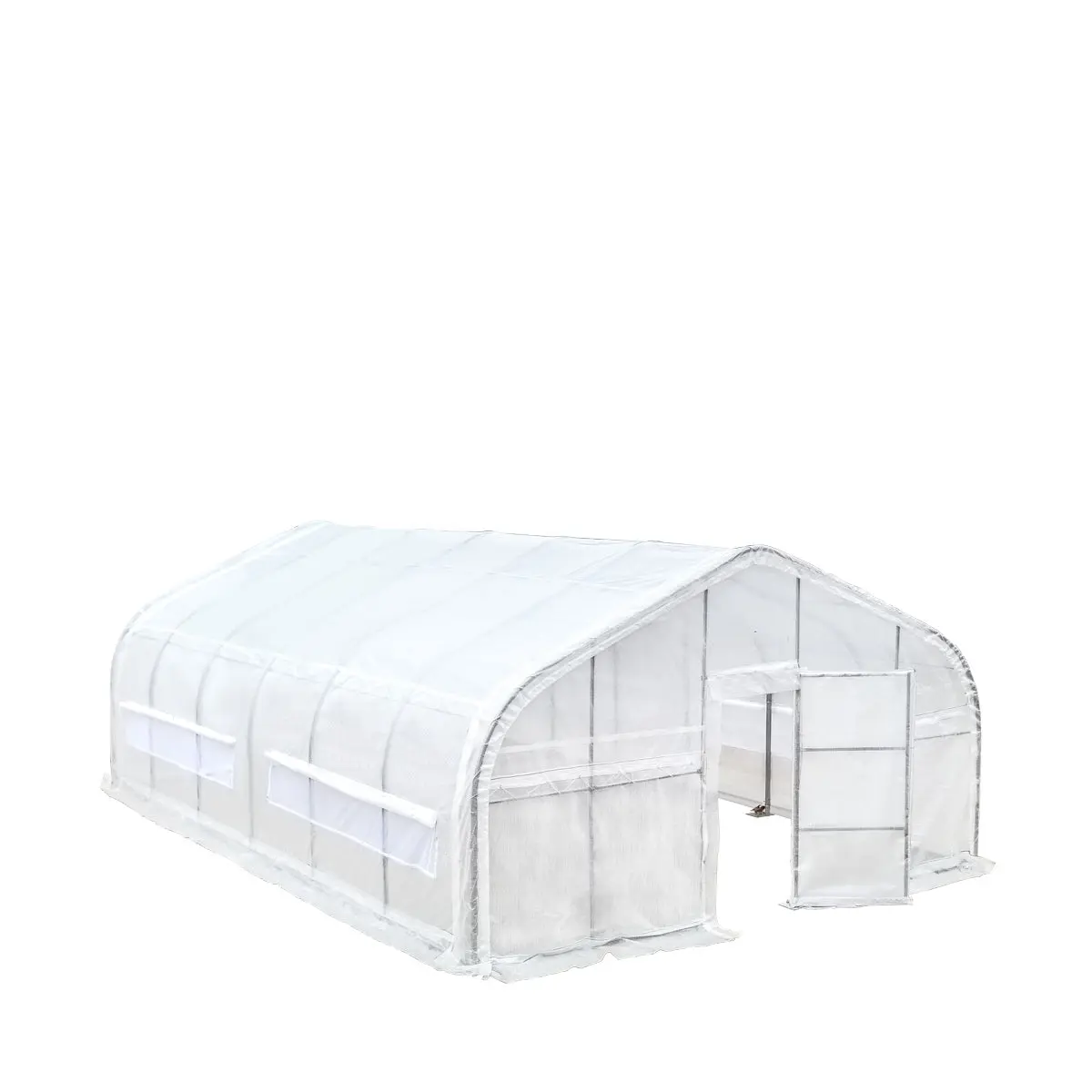 20' x 30' Tunnel Greenhouse Grow Tent w/12 Mil Ripstop Leno Mesh Cover, Cold Frame, Roll-up Windows, Peak Ceiling Roof, TMG-GH2030 - Image 8