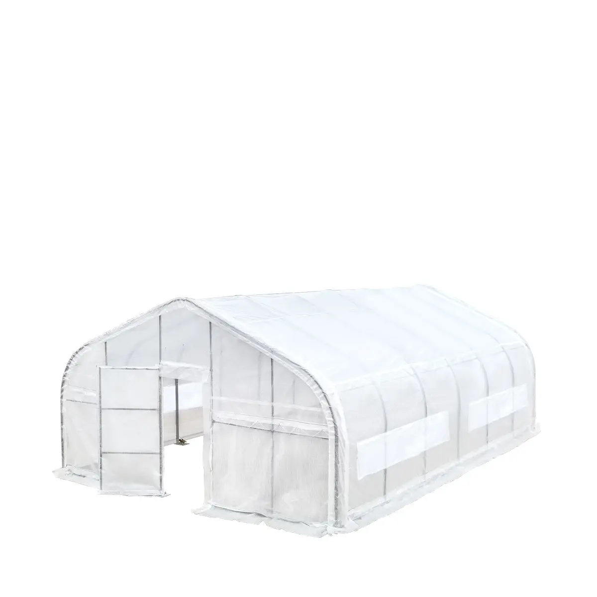 20' x 30' Tunnel Greenhouse Grow Tent w/12 Mil Ripstop Leno Mesh Cover, Cold Frame, Roll-up Windows, Peak Ceiling Roof, TMG-GH2030 - Image 9
