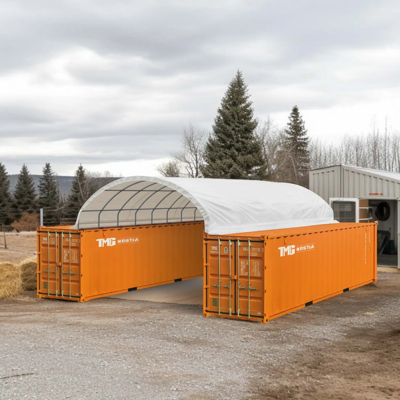 20' x 40' PVC Fabric Container Shelter, Fire Retardant, Water Resistant, UV Protected, TMG-ST2041CV(Previously ST2040C) - Image 3