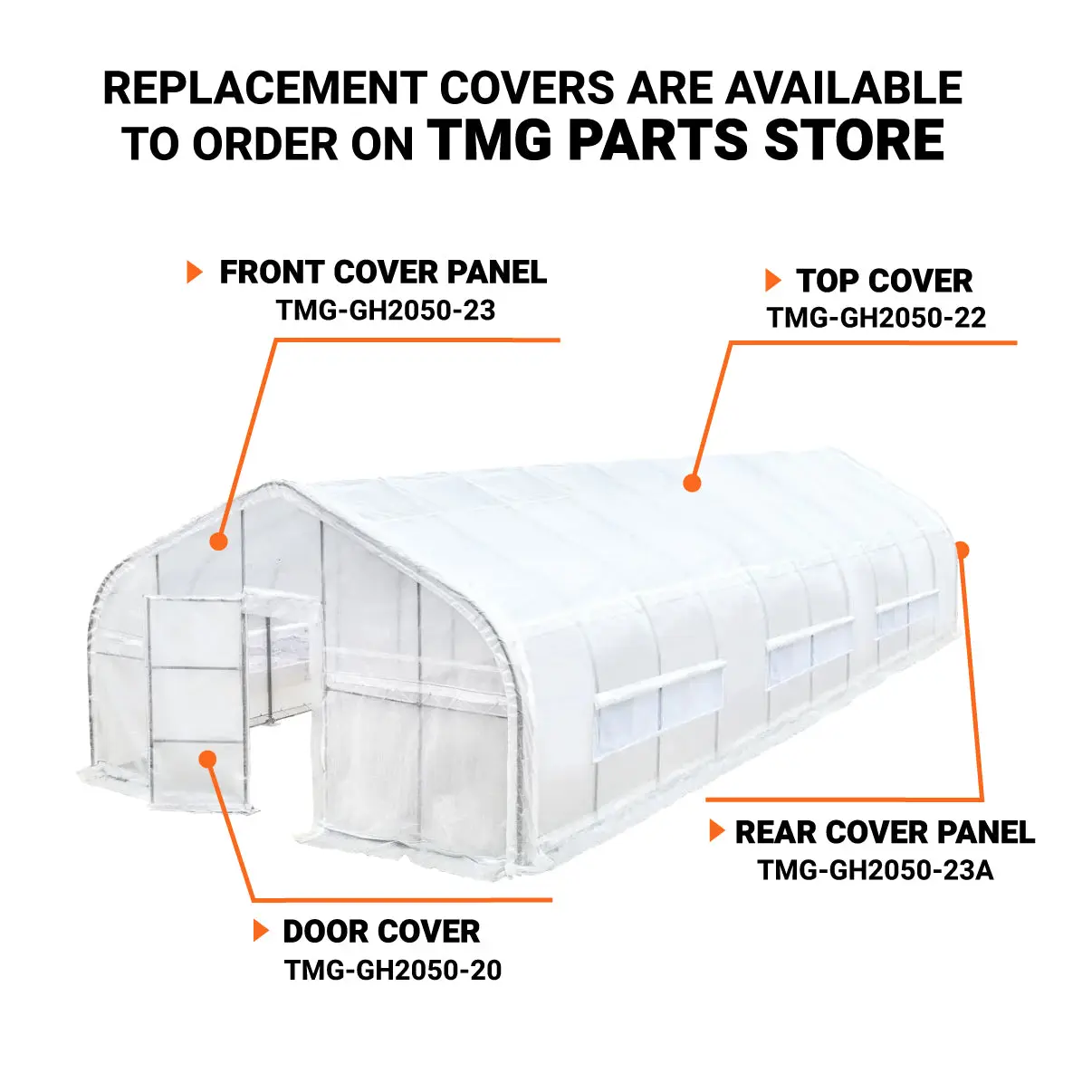 20' x 50' Tunnel Greenhouse Grow Tent w/12 Mil Ripstop Leno Mesh Cover, Cold Frame, Roll-up Windows, Peak Ceiling Roof, TMG-GH2050 - Image 3