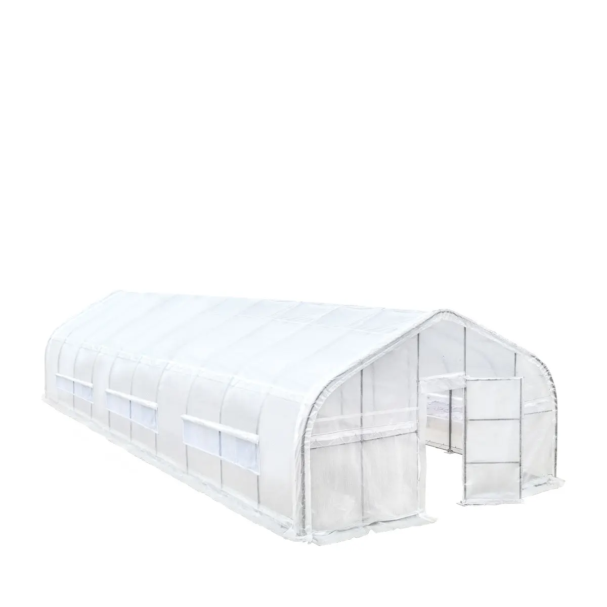 20' x 50' Tunnel Greenhouse Grow Tent w/12 Mil Ripstop Leno Mesh Cover, Cold Frame, Roll-up Windows, Peak Ceiling Roof, TMG-GH2050 - Image 6