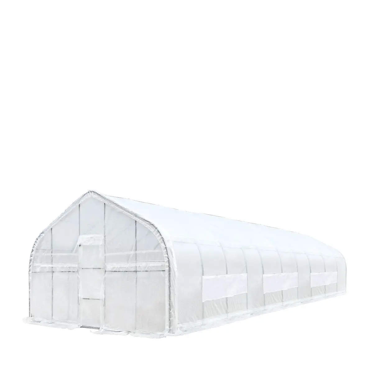 20' x 50' Tunnel Greenhouse Grow Tent w/12 Mil Ripstop Leno Mesh Cover, Cold Frame, Roll-up Windows, Peak Ceiling Roof, TMG-GH2050 - Image 9