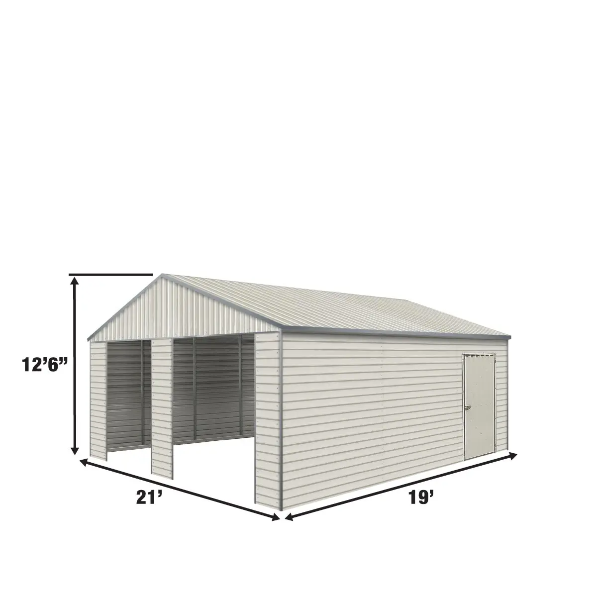 21' x 19' Double Garage Metal Shed with Side Entry Door (Discontinued – Replaced by TMG-MS2020, 2030) - Image 7