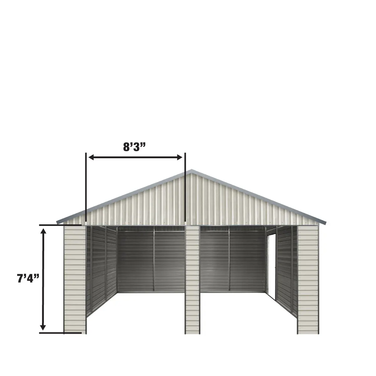 21' x 19' Double Garage Metal Shed with Side Entry Door (Discontinued – Replaced by TMG-MS2020, 2030) - Image 8