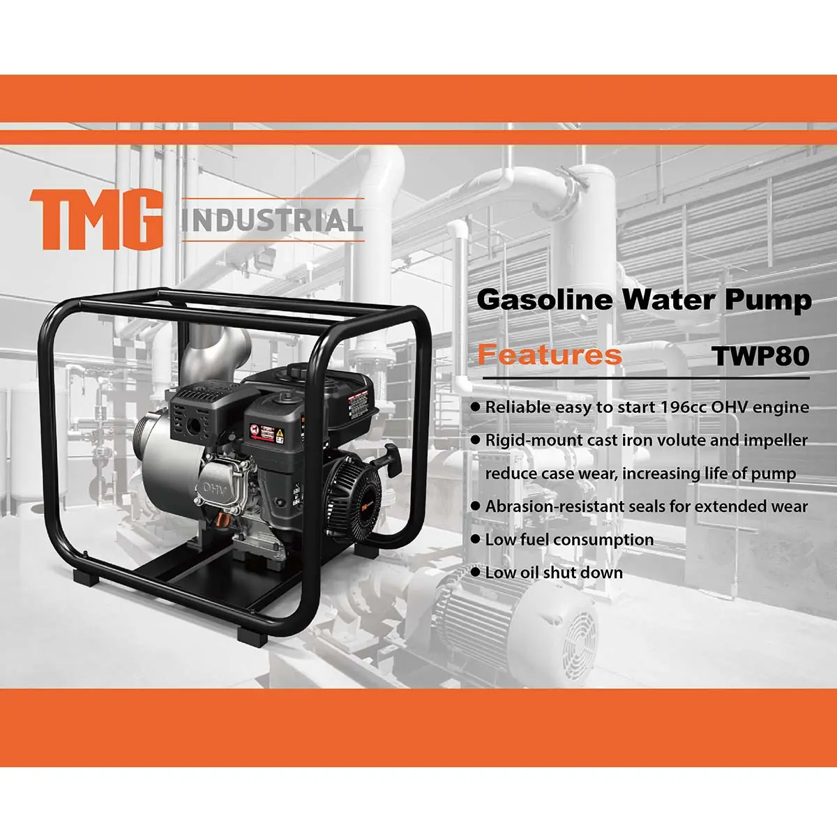 TMG-80TWP 220 GPM 3" Semi-Trash Water Pump with 6.5 HP Gas Engine - Image 6