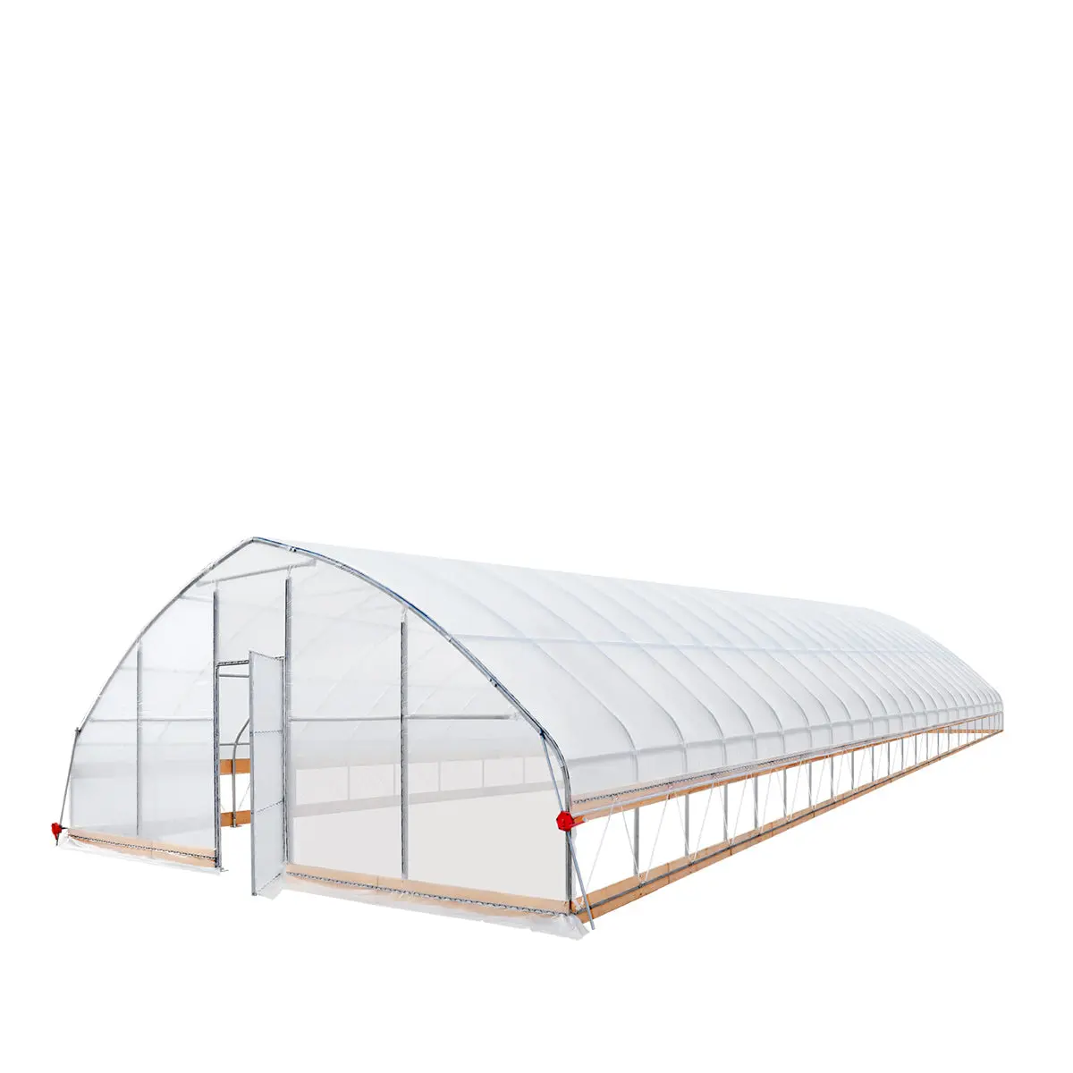 25' x 100' Tunnel Greenhouse Grow Tent w/6 Mil Clear EVA Plastic Film, Cold Frame, Hand Crank Roll-Up Sides, Peak Ceiling Roof, TMG-GH25100 - Image 7