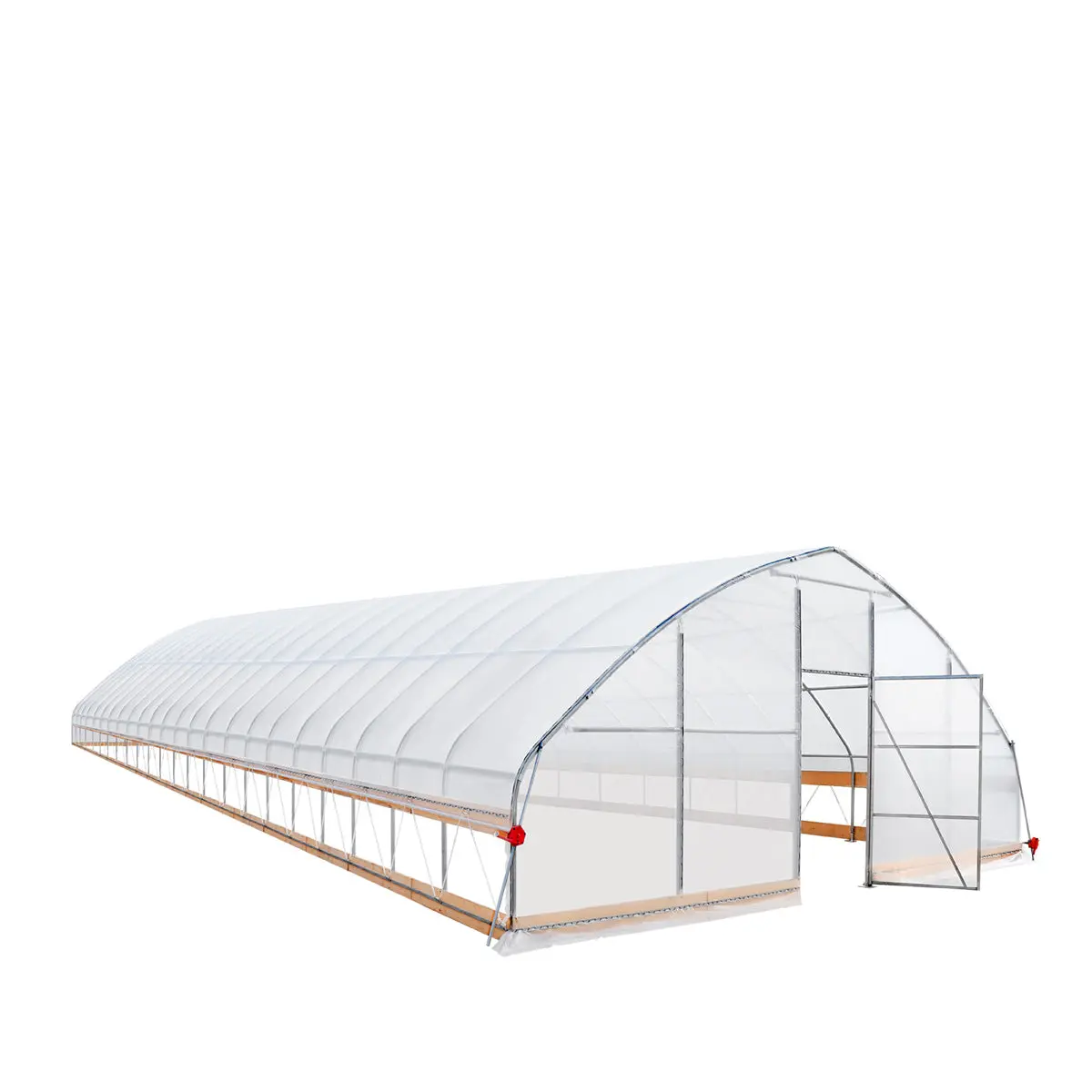 25' x 100' Tunnel Greenhouse Grow Tent w/6 Mil Clear EVA Plastic Film, Cold Frame, Hand Crank Roll-Up Sides, Peak Ceiling Roof, TMG-GH25100 - Image 8