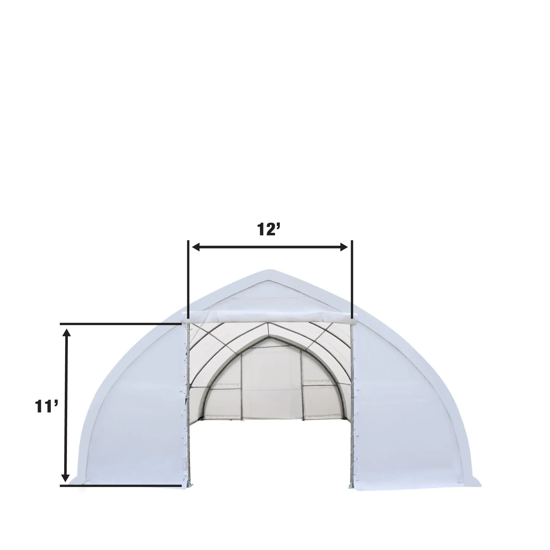 30' x 40' Peak Ceiling Storage Shelter with Heavy Duty 17 oz PVC Cover & Drive Through Doors, TMG-ST3042V (Previously ST3040V) - Image 4