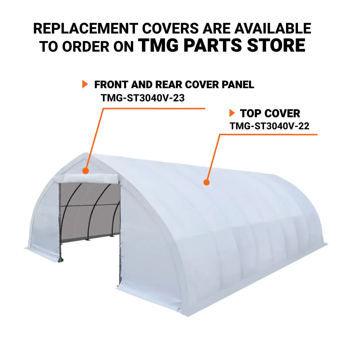 30' x 40' Peak Ceiling Storage Shelter with Heavy Duty 17 oz PVC Cover & Drive Through Doors, TMG-ST3042V (Previously ST3040V) - Image 5