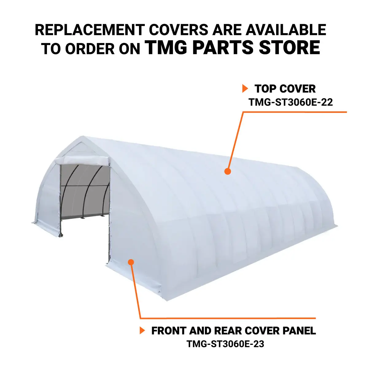 30' x 60' Peak Ceiling Storage Shelter with Heavy Duty 11 oz PE Cover & Drive Through Doors, TMG-ST3062E (Previously ST3060E) - Image 3