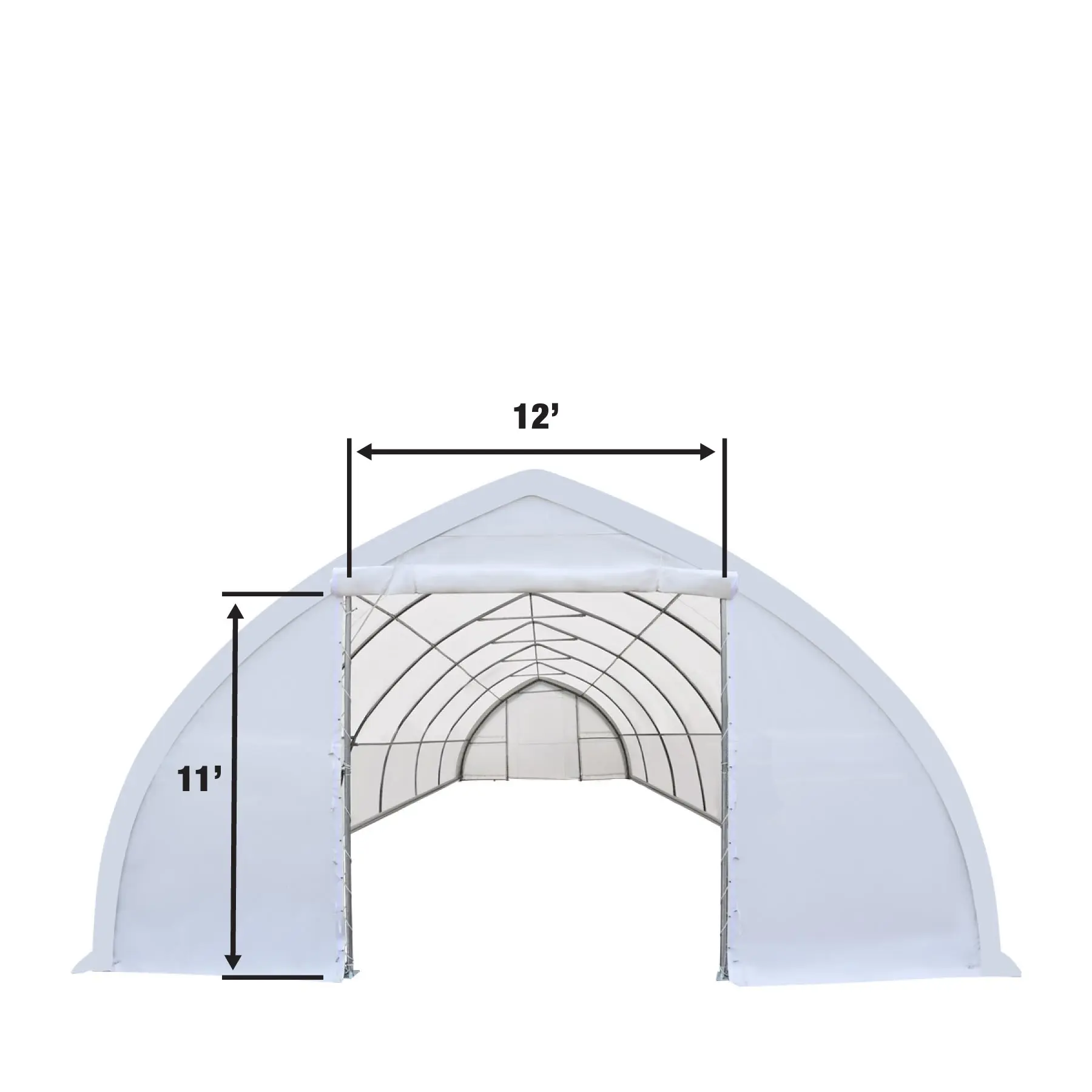 30' x 60' Peak Ceiling Storage Shelter with Heavy Duty 17 oz PVC Cover & Drive Through Doors, TMG-ST3060V - Image 4