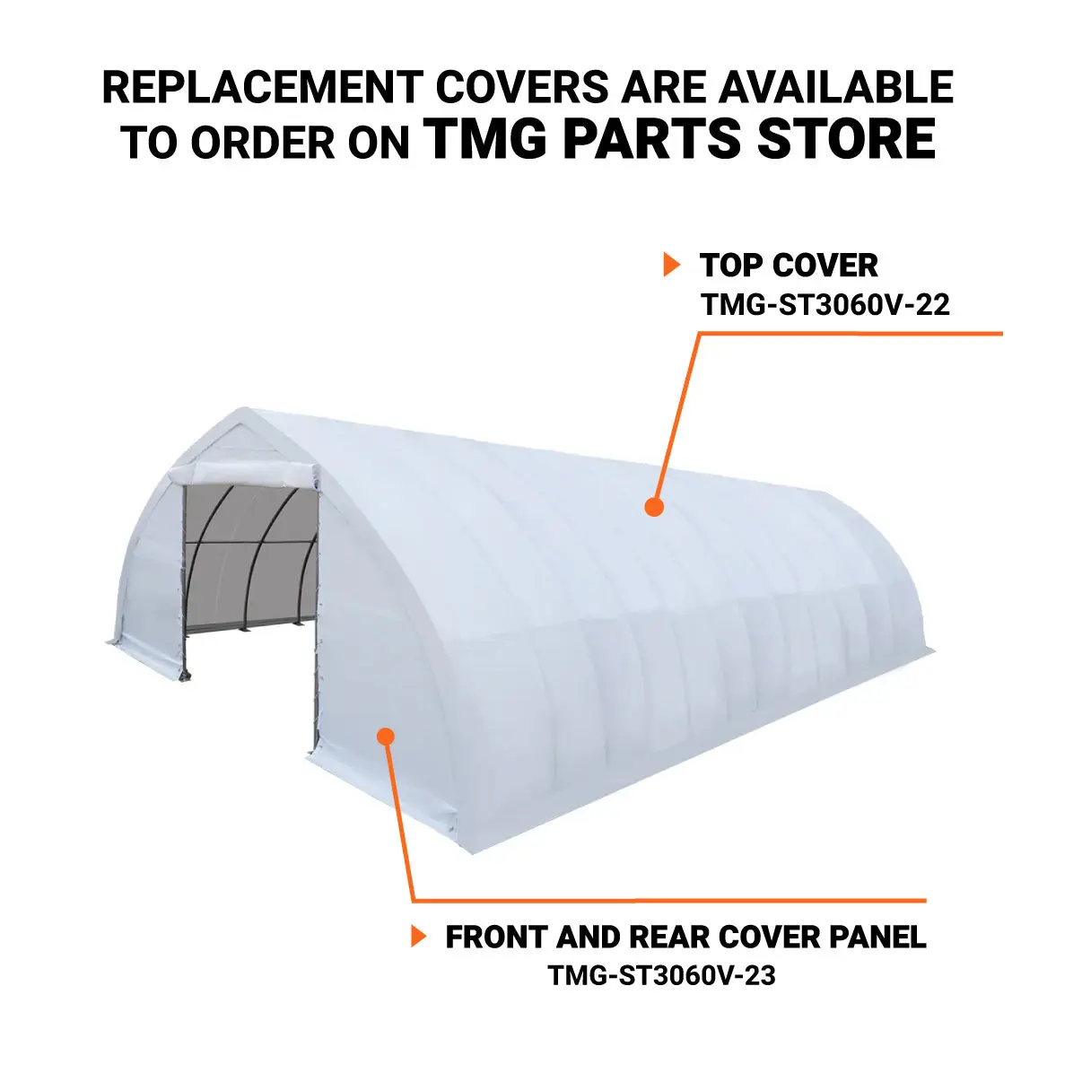 30' x 60' Peak Ceiling Storage Shelter with Heavy Duty 17 oz PVC Cover & Drive Through Doors, TMG-ST3060V - Image 5