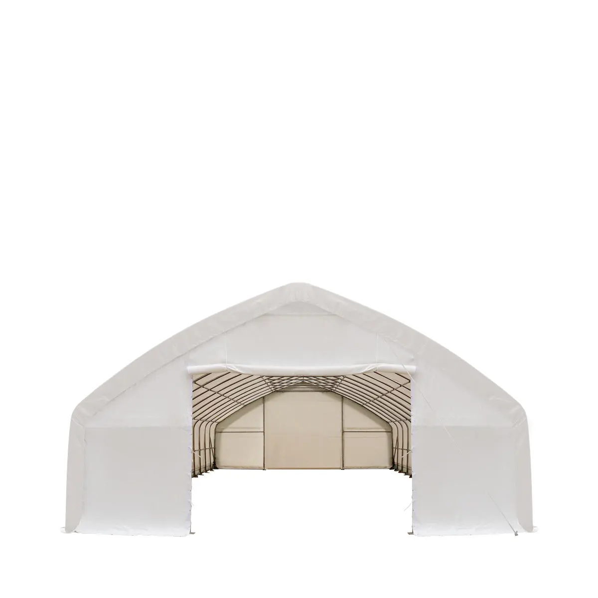 30' x 70' Straight Wall Peak Ceiling Storage Shelter with Heavy Duty 17 oz PVC Cover & Drive Through Doors, TMG-ST3070V - Image 10
