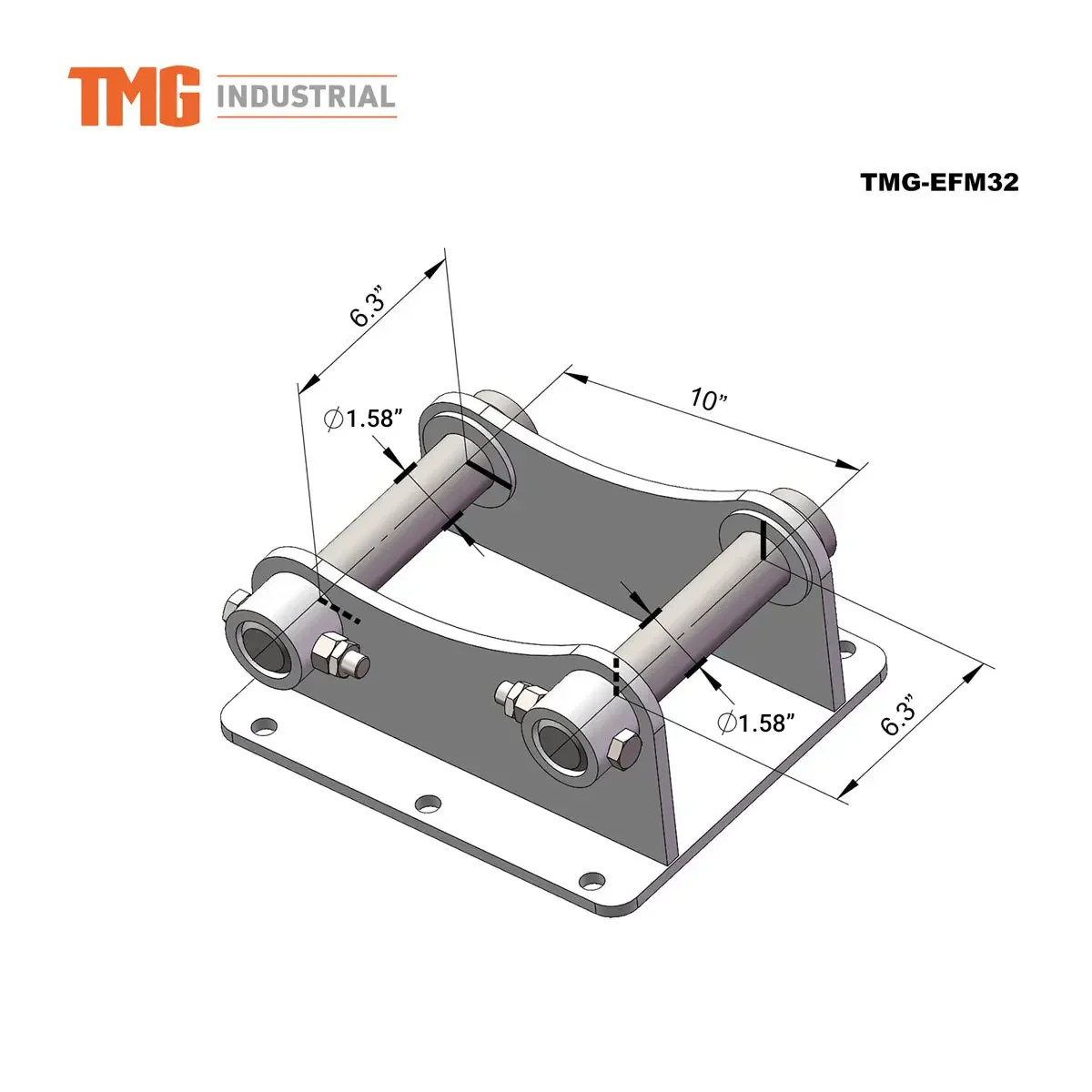 32" Excavator Brush Flail Mower, 3 to 5-ton Carrier, 10-16 GPM, TMG-EFM32 - Image 3
