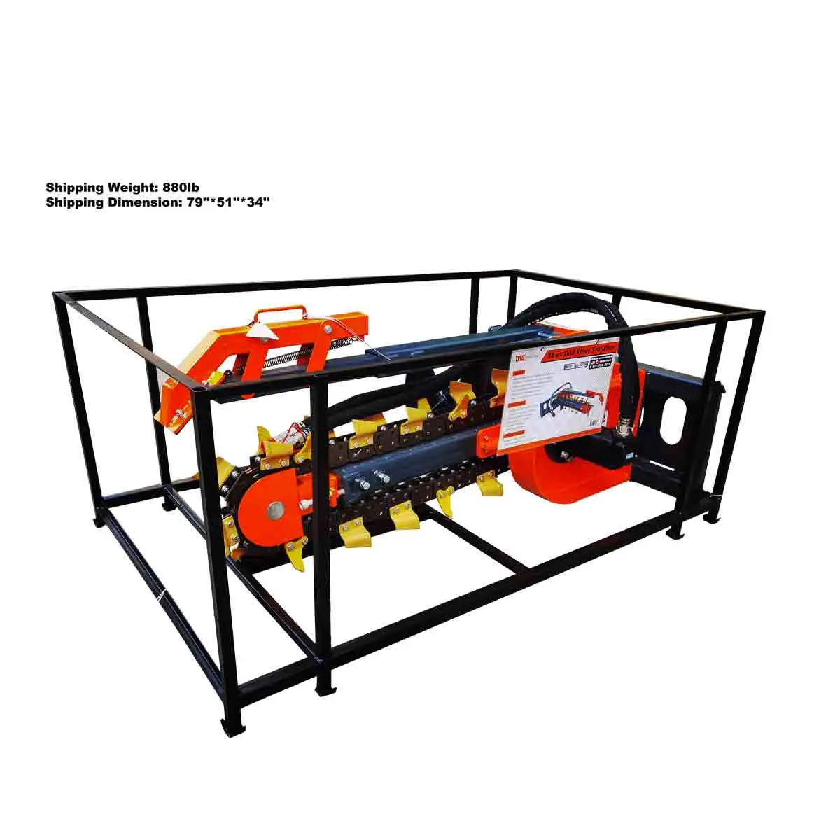 36" Skid Steer Trencher, 19" Auger Discharge, Boom & Crumber Assembly, Earth Tungsten Teeth, TMG-SDT36 - Image 12