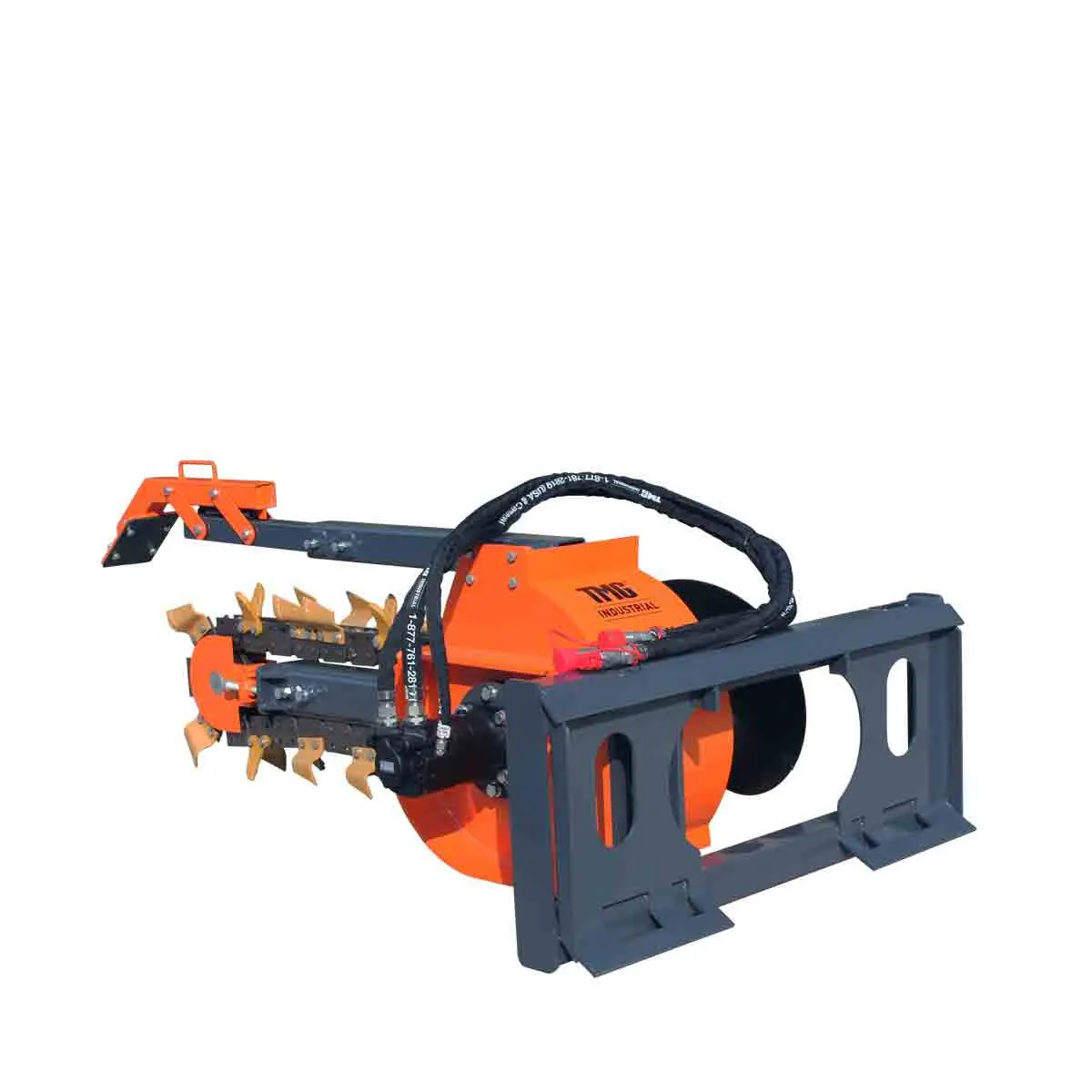 36" Skid Steer Trencher, 19" Auger Discharge, Boom & Crumber Assembly, Earth Tungsten Teeth, TMG-SDT36 - Image 3