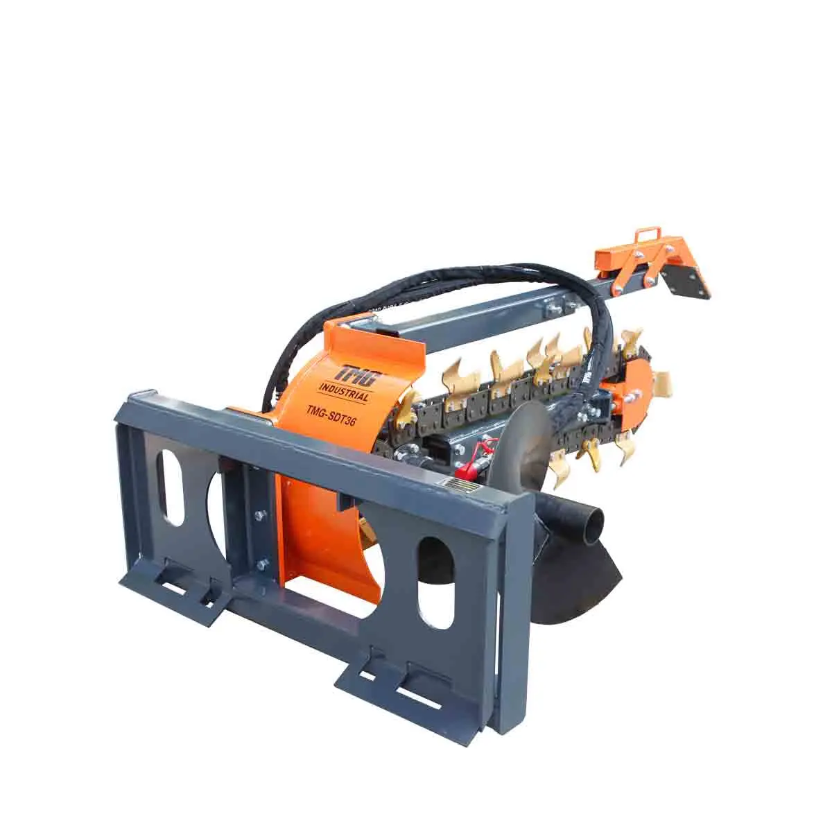 36" Skid Steer Trencher, 19" Auger Discharge, Boom & Crumber Assembly, Earth Tungsten Teeth, TMG-SDT36 - Image 7