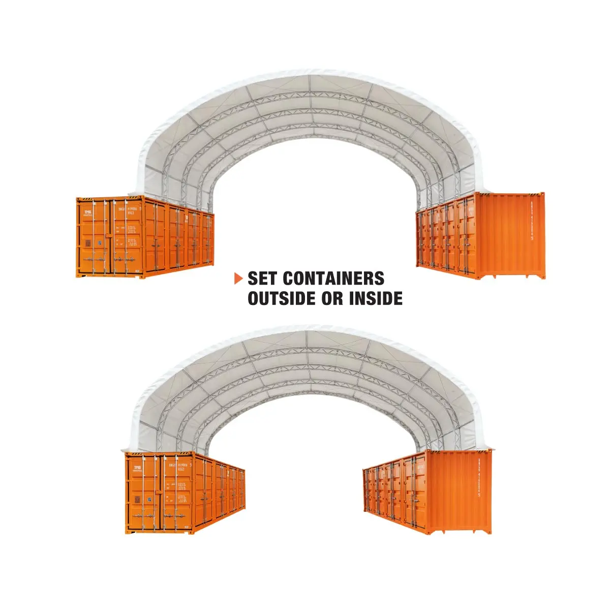 40' x 40' Dual Truss Container Shelter with Heavy Duty 21 oz PVC Cover, TMG-DT4041C (Previously DT4040C) - Image 5
