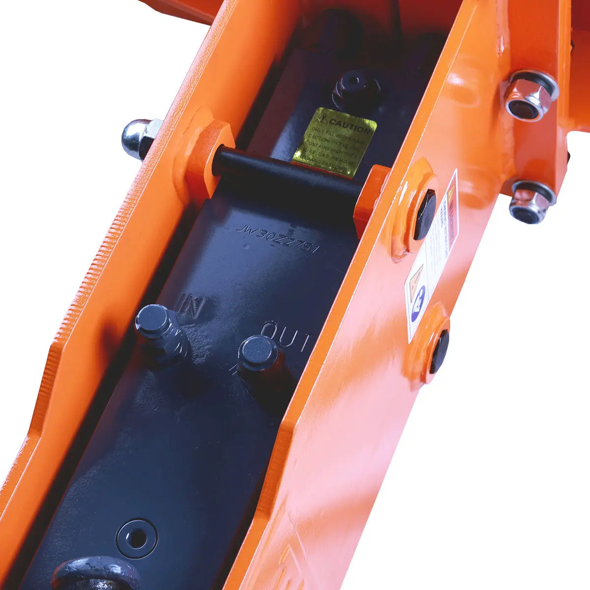 30-70 HP Skid Steer Hydraulic Breaker, 2" Moil Point Chisel, 510 J Impact Energy, Universal Mount, TMG-HB53S - Image 10