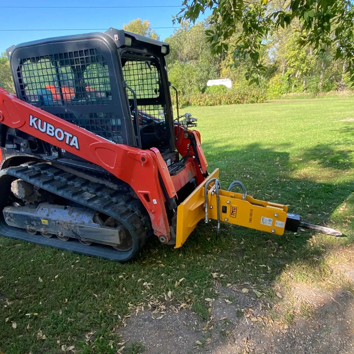 30-70 HP Skid Steer Hydraulic Breaker, 2" Moil Point Chisel, 510 J Impact Energy, Universal Mount, TMG-HB53S - Image 4