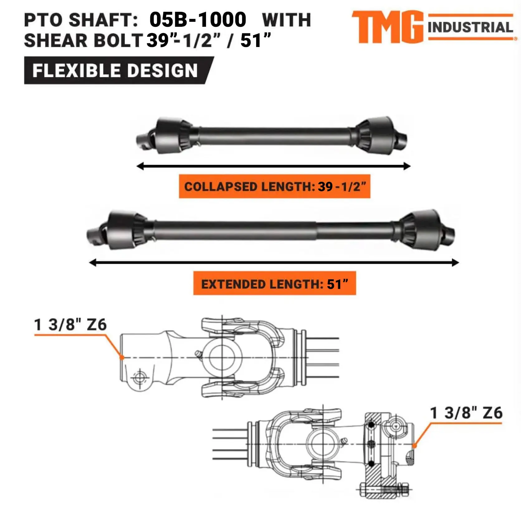 6" 3-Point Hitch Wood Chipper, Reversible/Hardened Blades, 360° Swiveling Chute, 40-80 HP Tractors, TMG-WC60 - Image 4