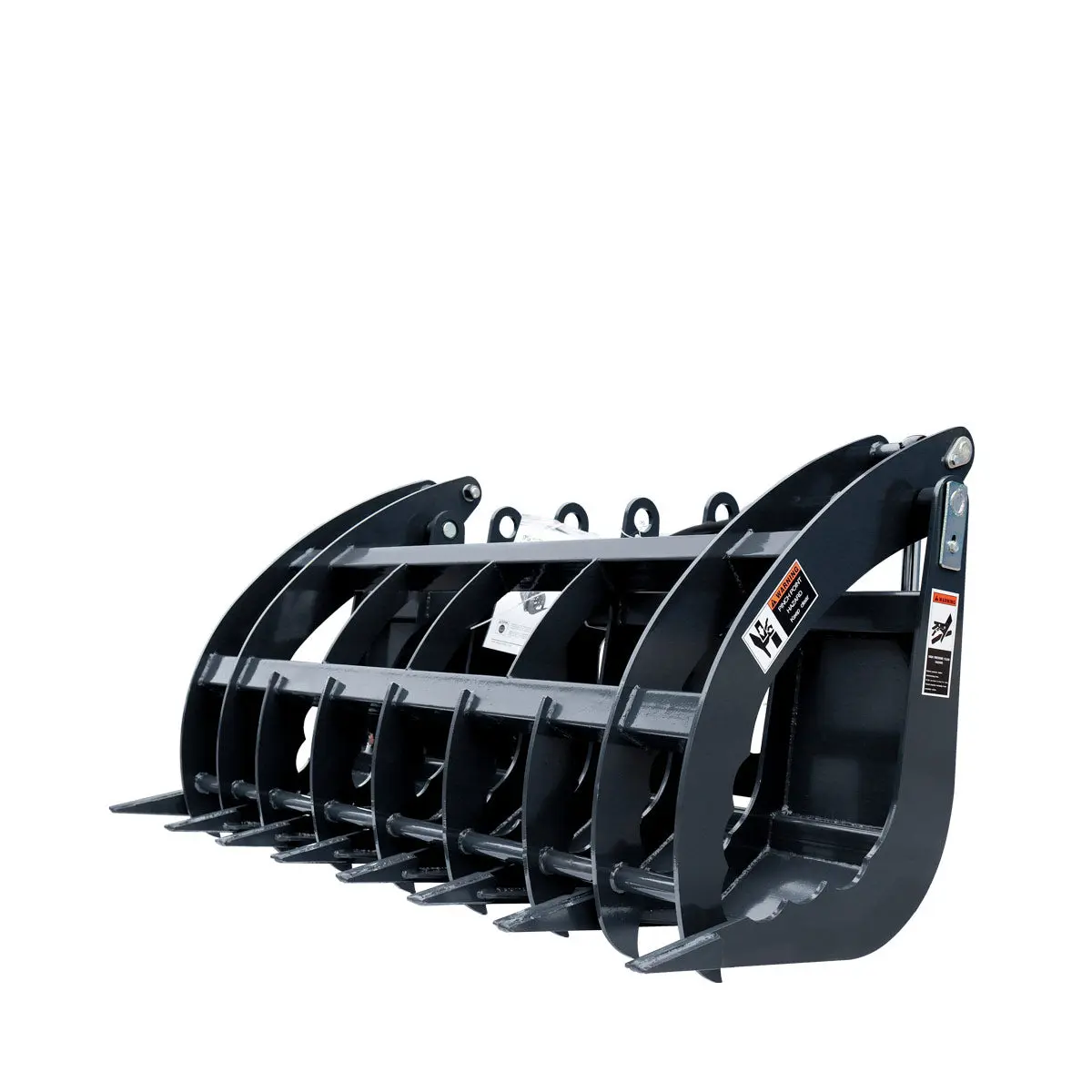 72" Skid Steer Root Rake Grapple Attachment, Universal Mount, 53" Jaw Opening, 9" Tine Spacing, 3000 lb Weight Capacity, TMG-RG72 - Image 4