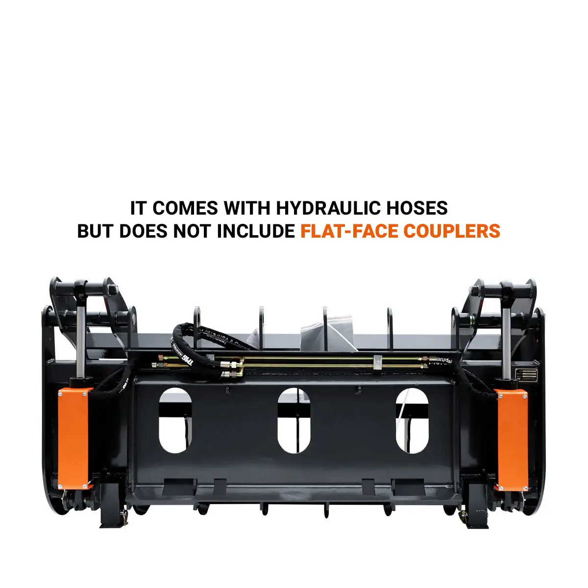 72" Skid Steer Root Rake Grapple Attachment, Universal Mount, 53" Jaw Opening, 9" Tine Spacing, 3000 lb Weight Capacity, TMG-RG72 - Image 7