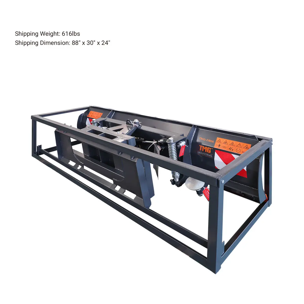 86" Skid Steer Dozer Blade/Snow Plow Pusher, 30° Left & Right, Bolt-On Cutting Edge, Adjustable Skid Shoes, Universal Quick Mount, TMG-DB86 - Image 14