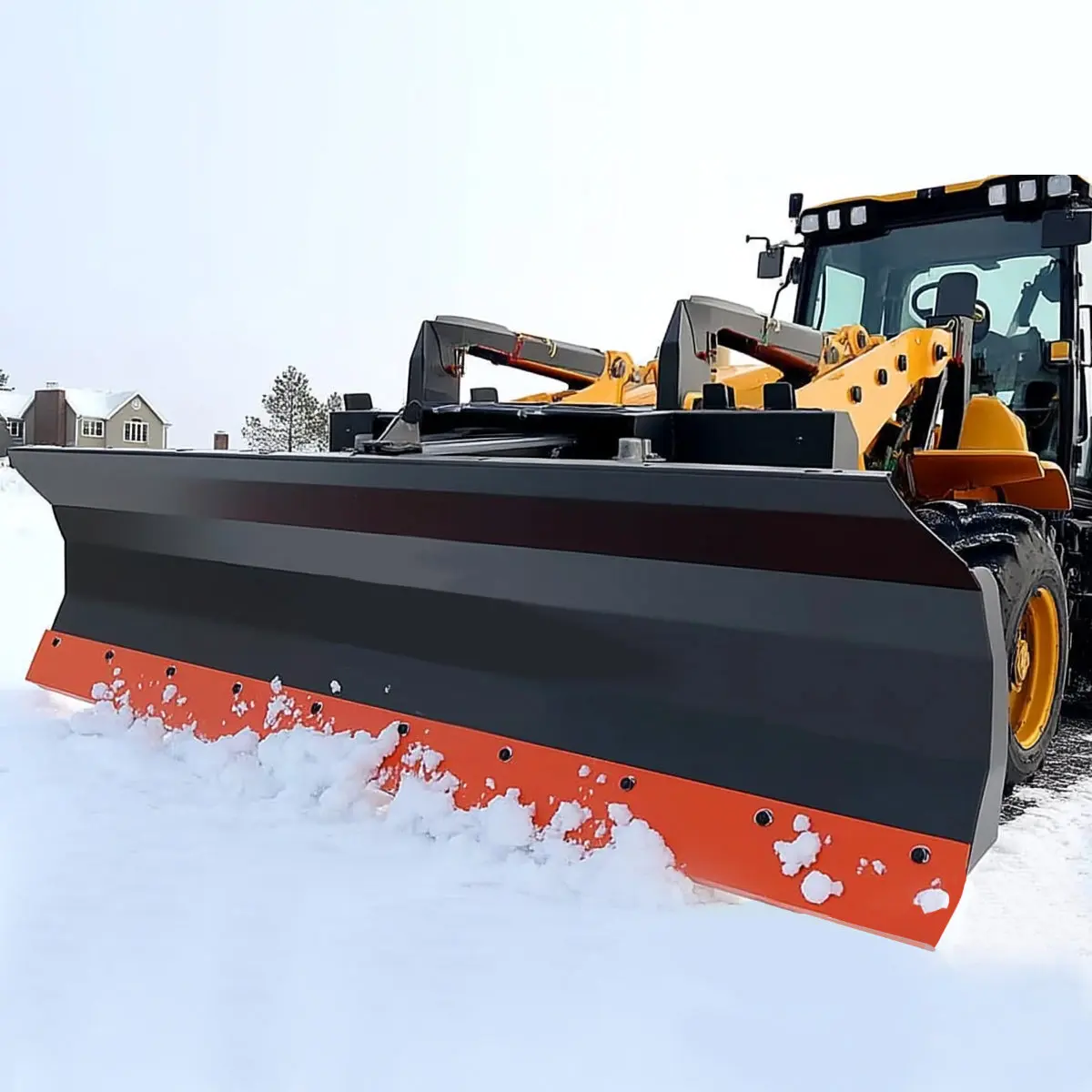 86" Skid Steer Dozer Blade/Snow Plow Pusher, 30° Left & Right, Bolt-On Cutting Edge, Adjustable Skid Shoes, Universal Quick Mount, TMG-DB86 - Image 6