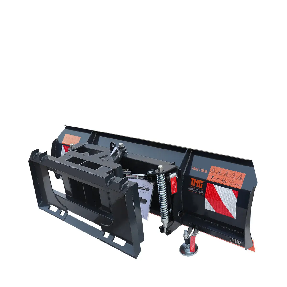 86" Skid Steer Dozer Blade/Snow Plow Pusher, 30° Left & Right, Bolt-On Cutting Edge, Adjustable Skid Shoes, Universal Quick Mount, TMG-DB86 - Image 9