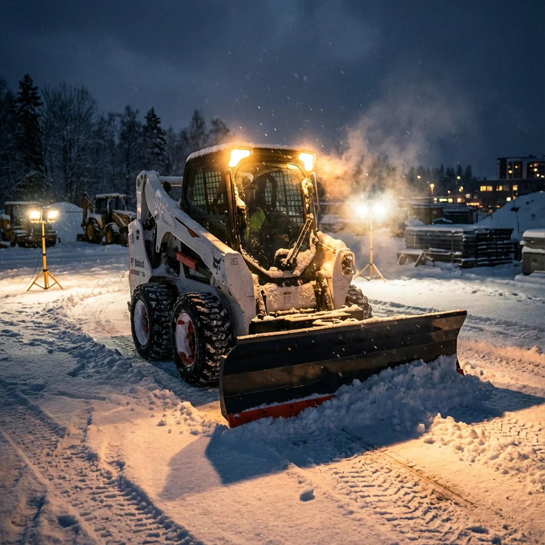 94" Skid Steer Dozer Blade/Snow Plow Pusher, 30° Left & Right, Bolt-On Cutting Edge, Adjustable Skid Shoes, Universal Quick Mount, TMG-DB94 - Image 4
