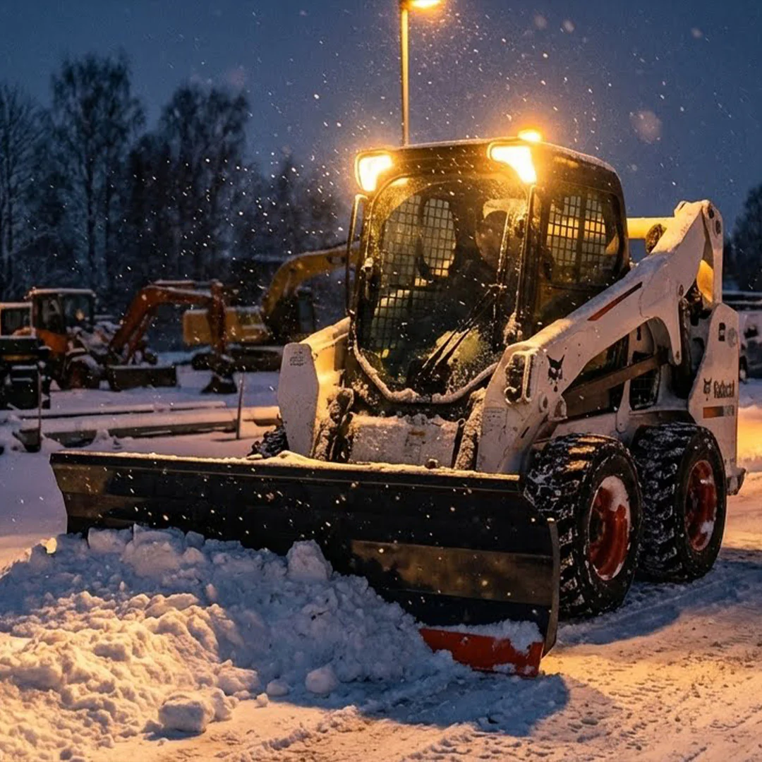 94" Skid Steer Dozer Blade/Snow Plow Pusher, 30° Left & Right, Bolt-On Cutting Edge, Adjustable Skid Shoes, Universal Quick Mount, TMG-DB94 - Image 5