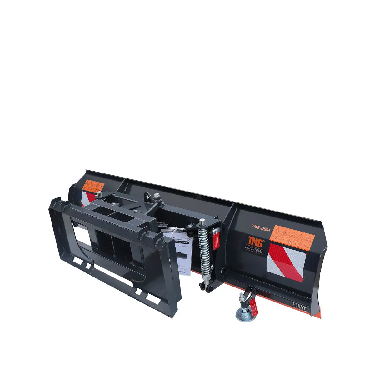 94" Skid Steer Dozer Blade/Snow Plow Pusher, 30° Left & Right, Bolt-On Cutting Edge, Adjustable Skid Shoes, Universal Quick Mount, TMG-DB94 - Image 9