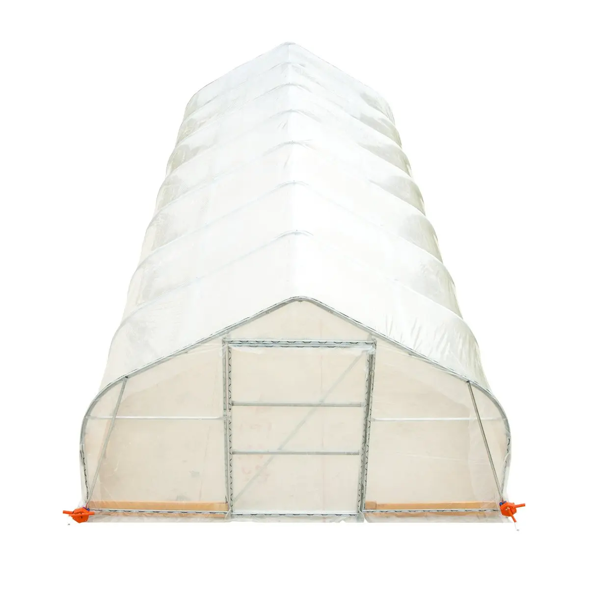 12' x 30' Tunnel Greenhouse Grow Tent w/6 Mil Clear EVA Plastic Film, Cold Frame, Hand Crank Roll-Up Sides, Peak Ceiling Roof, TMG-GH1230 - Image 9